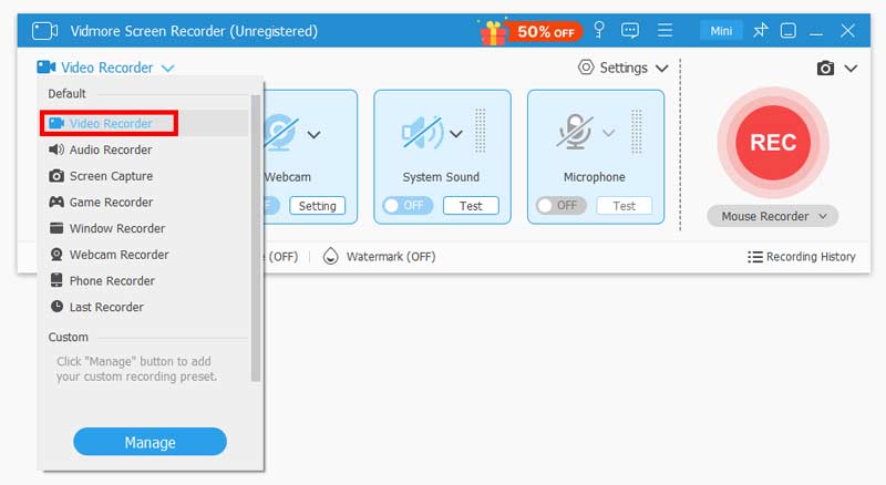 Vidmore Screen Recorder Free